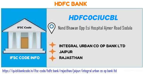 Hdfc Bank Integral Urban Co Op Bank  HDFC0CIUCBL IFSC Code