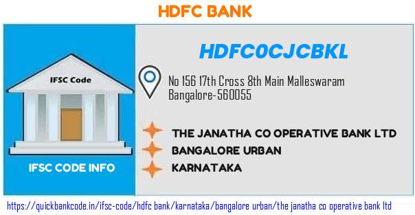 HDFC0CJCBKL HDFC Bank. THE JANATHA CO-OPERATIVE BANK LTD