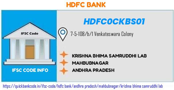 Hdfc Bank Krishna Bhima Samruddhi Lab HDFC0CKBS01 IFSC Code