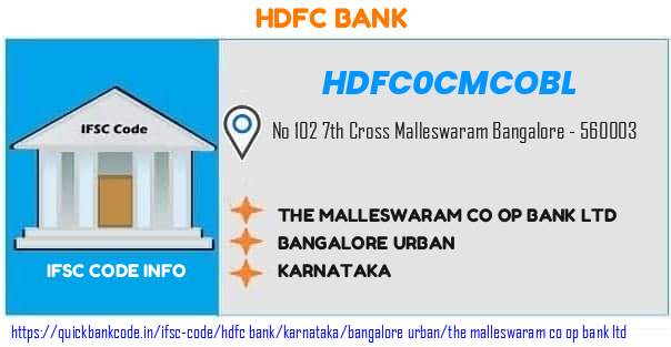 Hdfc Bank The Malleswaram Co Op Bank  HDFC0CMCOBL IFSC Code