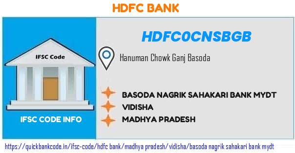 Hdfc Bank Basoda Nagrik Sahakari Bank Mydt HDFC0CNSBGB IFSC Code