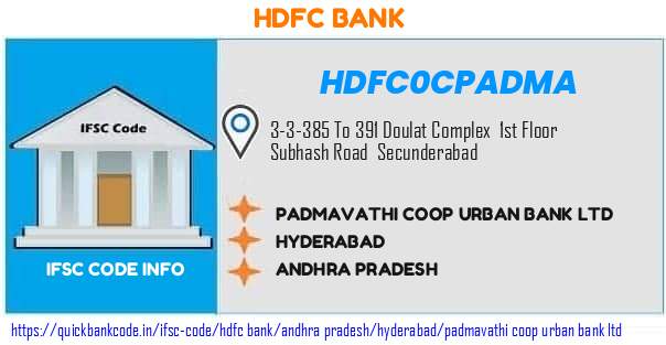 Hdfc Bank Padmavathi Coop Urban Bank  HDFC0CPADMA IFSC Code