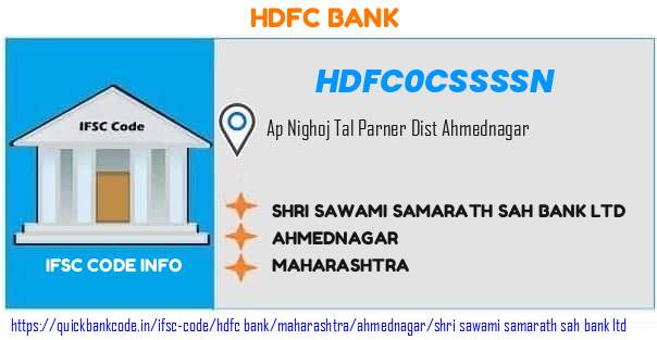 Hdfc Bank Shri Sawami Samarath Sah Bank  HDFC0CSSSSN IFSC Code