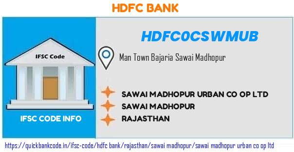 Hdfc Bank Sawai Madhopur Urban Co Op  HDFC0CSWMUB IFSC Code