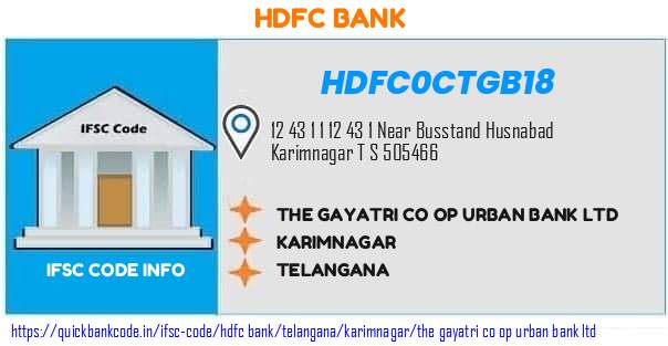 HDFC0CTGB18 HDFC Bank. THE GAYATRI CO OP URBAN BANK LTD