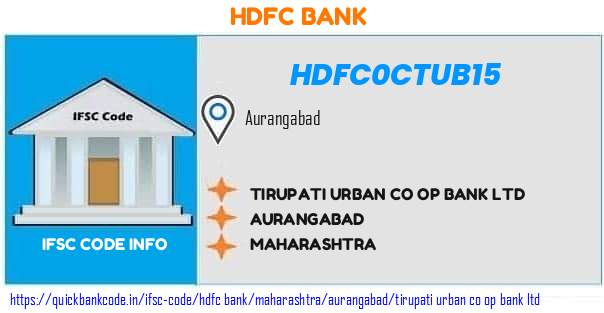 HDFC0CTUB15 HDFC Bank. TIRUPATI URBAN CO-OP BANK LTD.