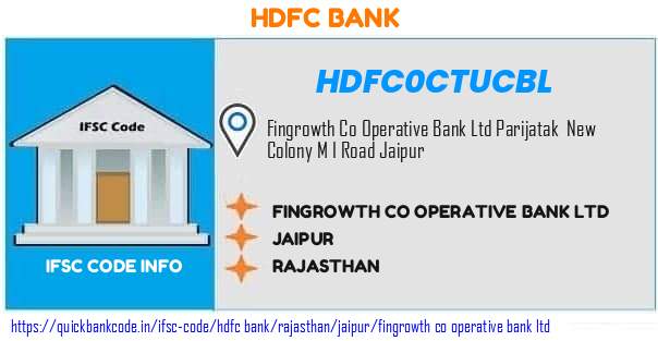 Hdfc Bank Fingrowth Co Operative Bank  HDFC0CTUCBL IFSC Code