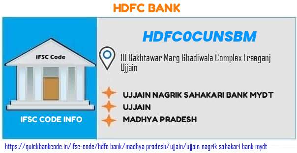 Hdfc Bank Ujjain Nagrik Sahakari Bank Mydt HDFC0CUNSBM IFSC Code