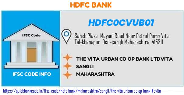 Hdfc Bank The Vita Urban Co Op Bank vita HDFC0CVUB01 IFSC Code