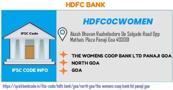 Hdfc Bank The Womens Coop Bank  Panaji Goa HDFC0CWOMEN IFSC Code
