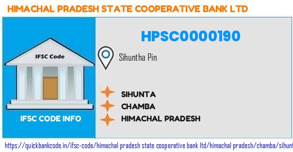 Himachal Pradesh State Cooperative Bank Sihunta HPSC0000190 IFSC Code