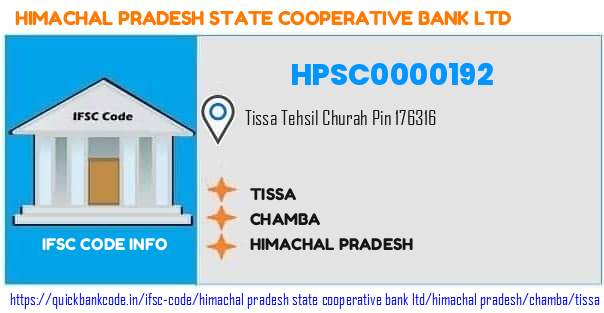 Himachal Pradesh State Cooperative Bank Tissa HPSC0000192 IFSC Code
