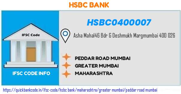 Hsbc Bank Peddar Road Mumbai HSBC0400007 IFSC Code