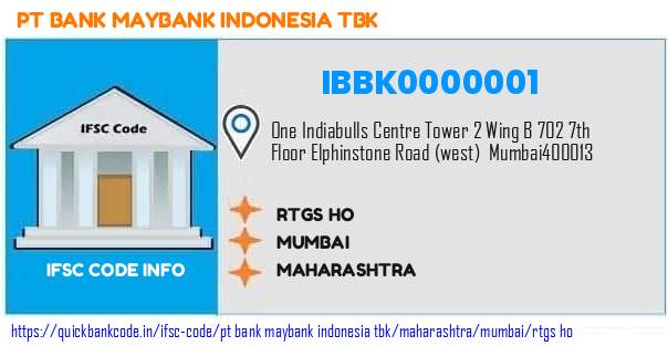 IBBK0000001 PT Bank Maybank Indonesia TBK. RTGS-HO