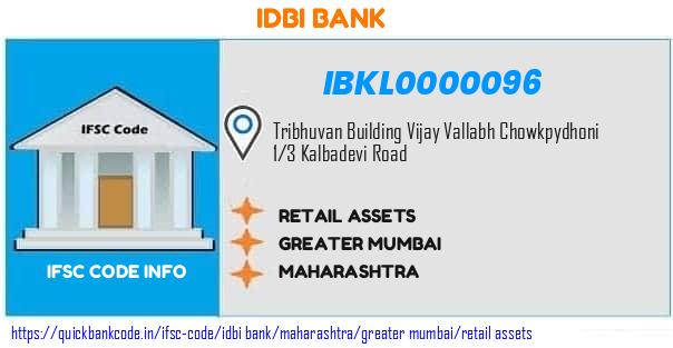 Idbi Bank Retail Assets IBKL0000096 IFSC Code