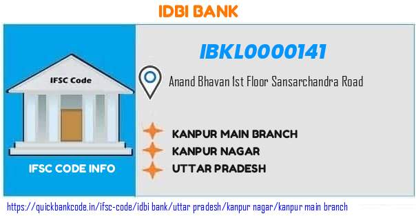 Idbi Bank Kanpur Main Branch IBKL0000141 IFSC Code
