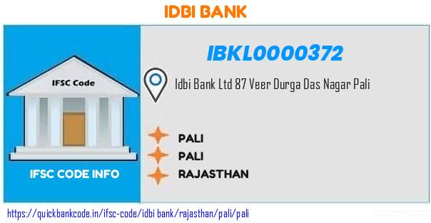 Idbi Bank Pali IBKL0000372 IFSC Code