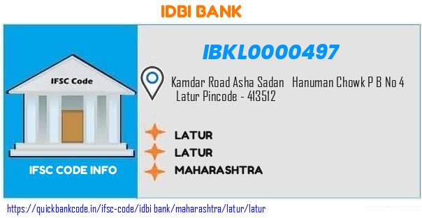 Idbi Bank Latur IBKL0000497 IFSC Code