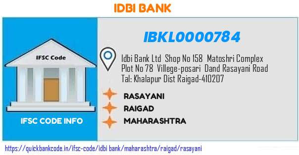 Idbi Bank Rasayani IBKL0000784 IFSC Code