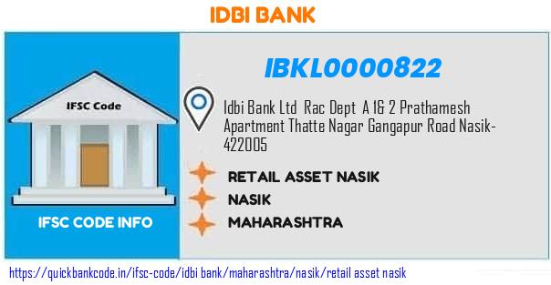 Idbi Bank Retail Asset Nasik IBKL0000822 IFSC Code