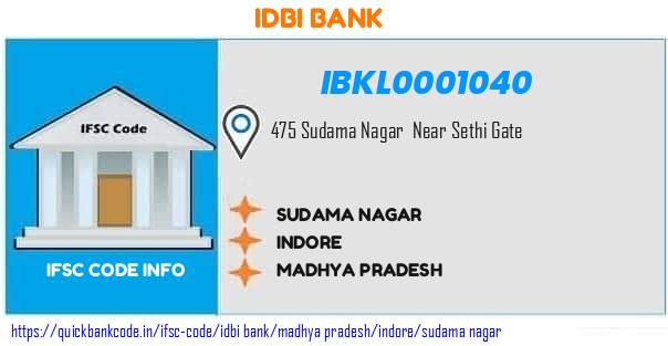 Idbi Bank Sudama Nagar IBKL0001040 IFSC Code