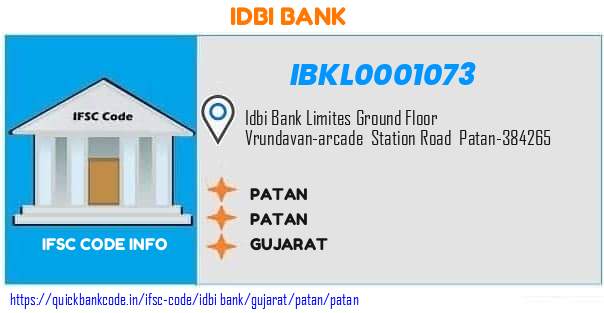 Idbi Bank Patan IBKL0001073 IFSC Code