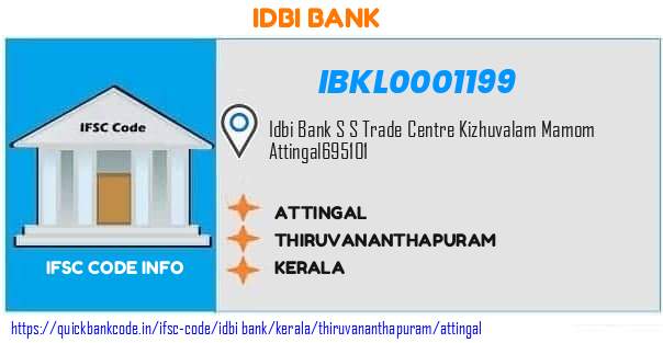 Idbi Bank Attingal IBKL0001199 IFSC Code