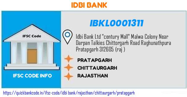 Idbi Bank Pratapgarh IBKL0001311 IFSC Code