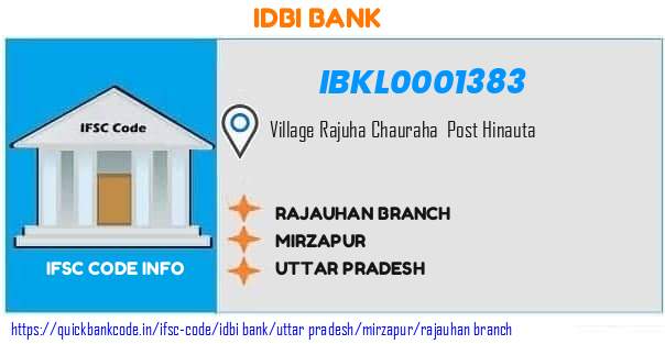 Idbi Bank Rajauhan Branch IBKL0001383 IFSC Code