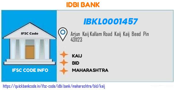 Idbi Bank Kaij IBKL0001457 IFSC Code