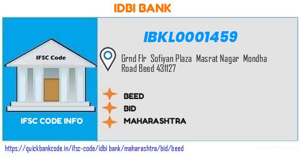 Idbi Bank Beed IBKL0001459 IFSC Code