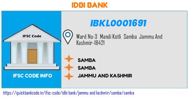 Idbi Bank Samba IBKL0001691 IFSC Code