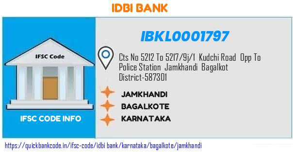 Idbi Bank Jamkhandi IBKL0001797 IFSC Code