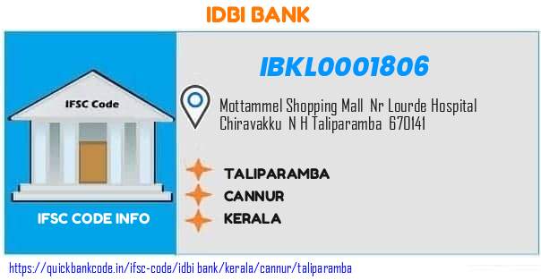 Idbi Bank Taliparamba IBKL0001806 IFSC Code
