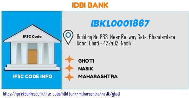 Idbi Bank Ghoti IBKL0001867 IFSC Code