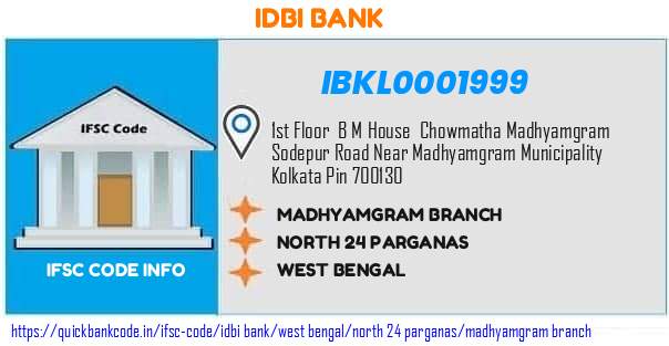 Idbi Bank Madhyamgram Branch IBKL0001999 IFSC Code