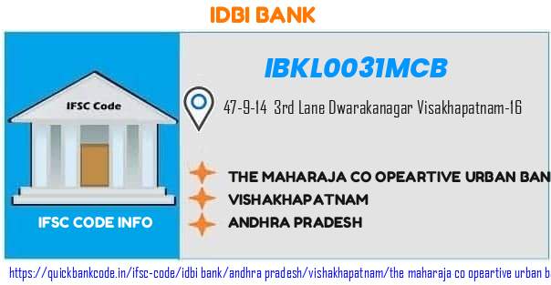 Idbi Bank The Maharaja Co Opeartive Urban Bank  IBKL0031MCB IFSC Code