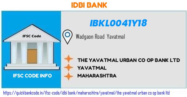Idbi Bank The Yavatmal Urban Co Op Bank  IBKL0041Y18 IFSC Code