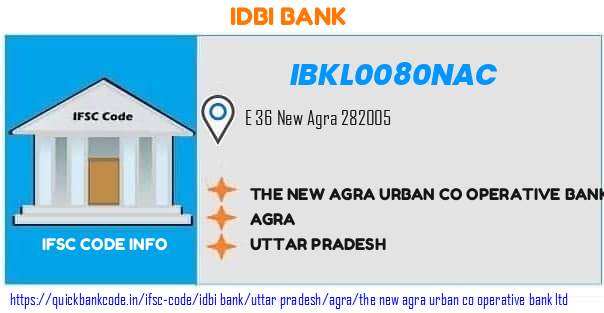 Idbi Bank The New Agra Urban Co Operative Bank  IBKL0080NAC IFSC Code