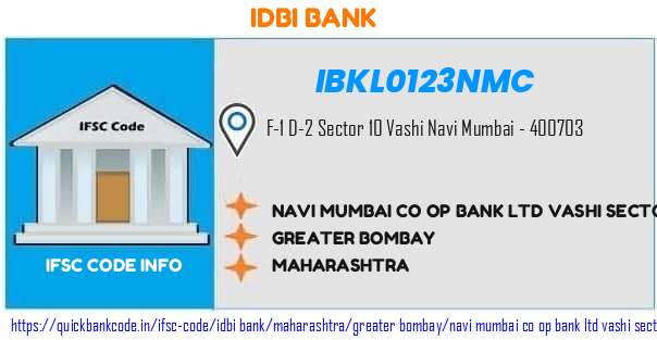 Idbi Bank Navi Mumbai Co Op Bank  Vashi Sector 10 Branch IBKL0123NMC IFSC Code