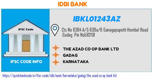 Idbi Bank The Azad Co Op Bank  IBKL01243AZ IFSC Code