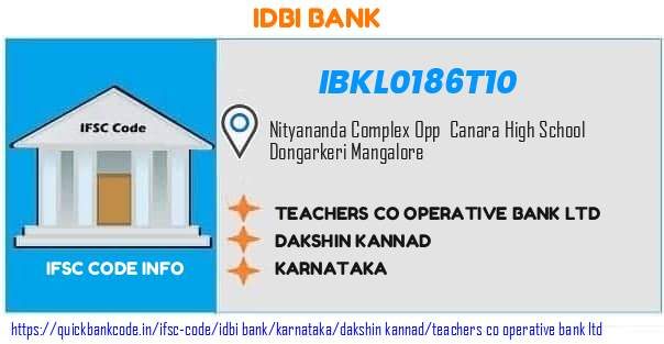 Idbi Bank Teachers Co Operative Bank  IBKL0186T10 IFSC Code