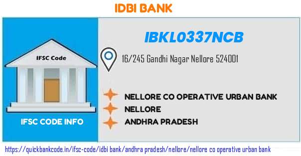 Idbi Bank Nellore Co Operative Urban Bank IBKL0337NCB IFSC Code