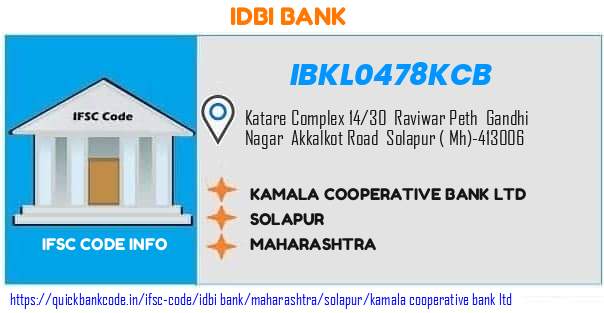 Idbi Bank Kamala Cooperative Bank  IBKL0478KCB IFSC Code