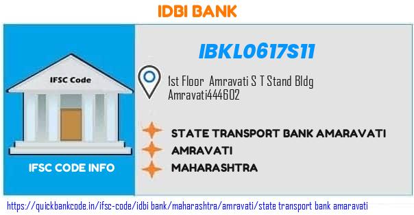 Idbi Bank State Transport Bank Amaravati IBKL0617S11 IFSC Code