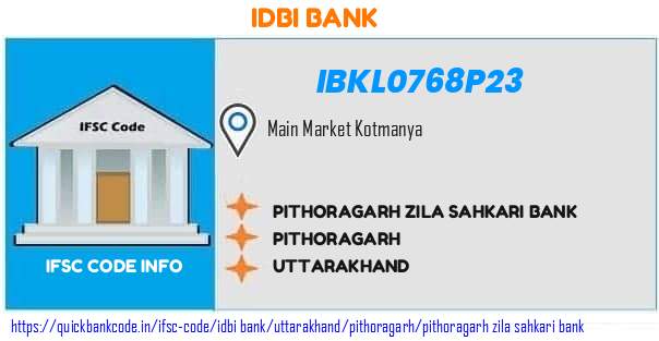 Idbi Bank Pithoragarh Zila Sahkari Bank IBKL0768P23 IFSC Code