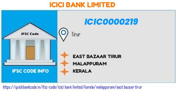 Icici Bank East Bazaar Tirur ICIC0000219 IFSC Code