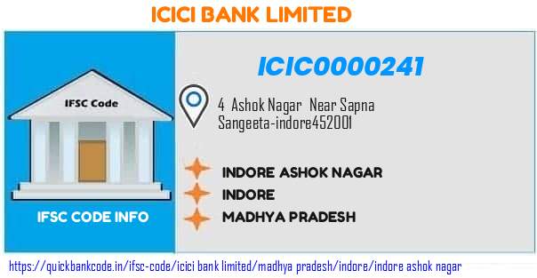 Icici Bank Indore Ashok Nagar ICIC0000241 IFSC Code