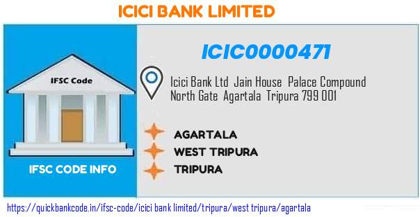 ICIC0000471 ICICI Bank. AGARTALA