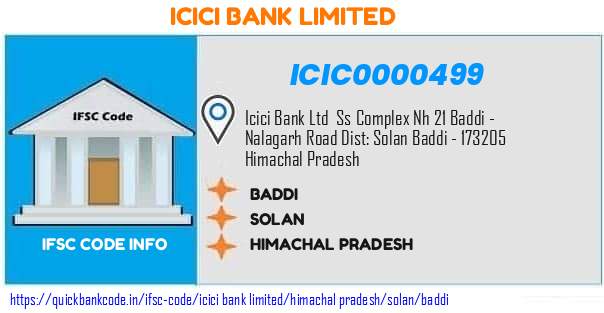 Icici Bank Baddi ICIC0000499 IFSC Code
